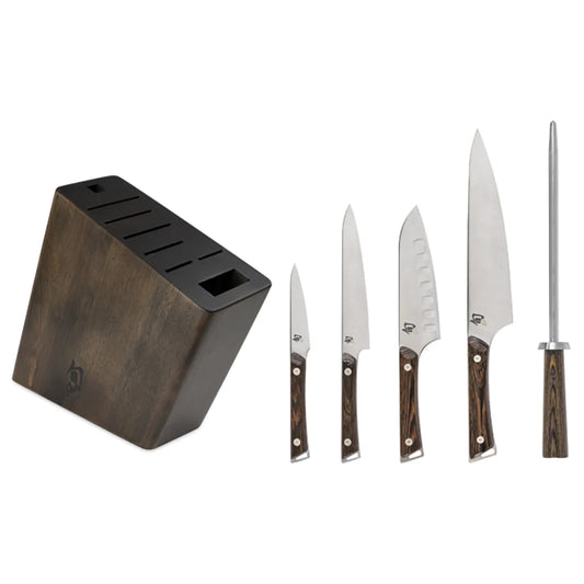 Shun 6 Piece Kanso Knife Set w/ Wooden Block